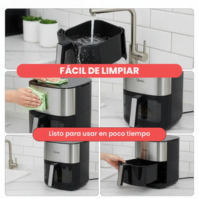 Llevá 2 y Pagá 1 - Freidora de Aire Turbo 5 en 1 + Regalo Kit Con 10 Utensilios de Cocina