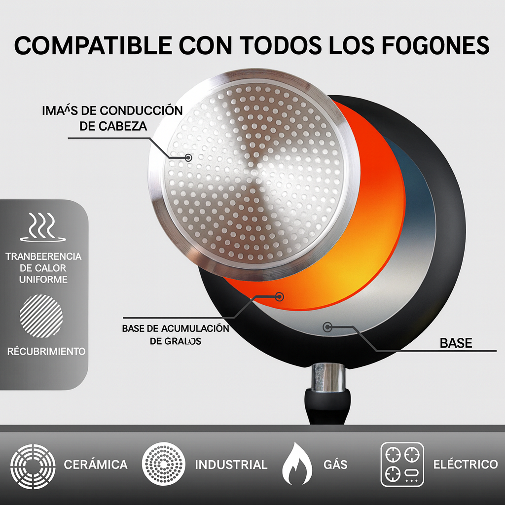 Llevá 2 y Pagá 1 - Sartén Moc Multifuncional de Cerámica Antiexplosión + De Regalo Kit Con 10 Utensilios
