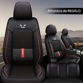 Funda Completa para Asientos de Auto en Cuero Legítimo + Juego Completo de Alfombras